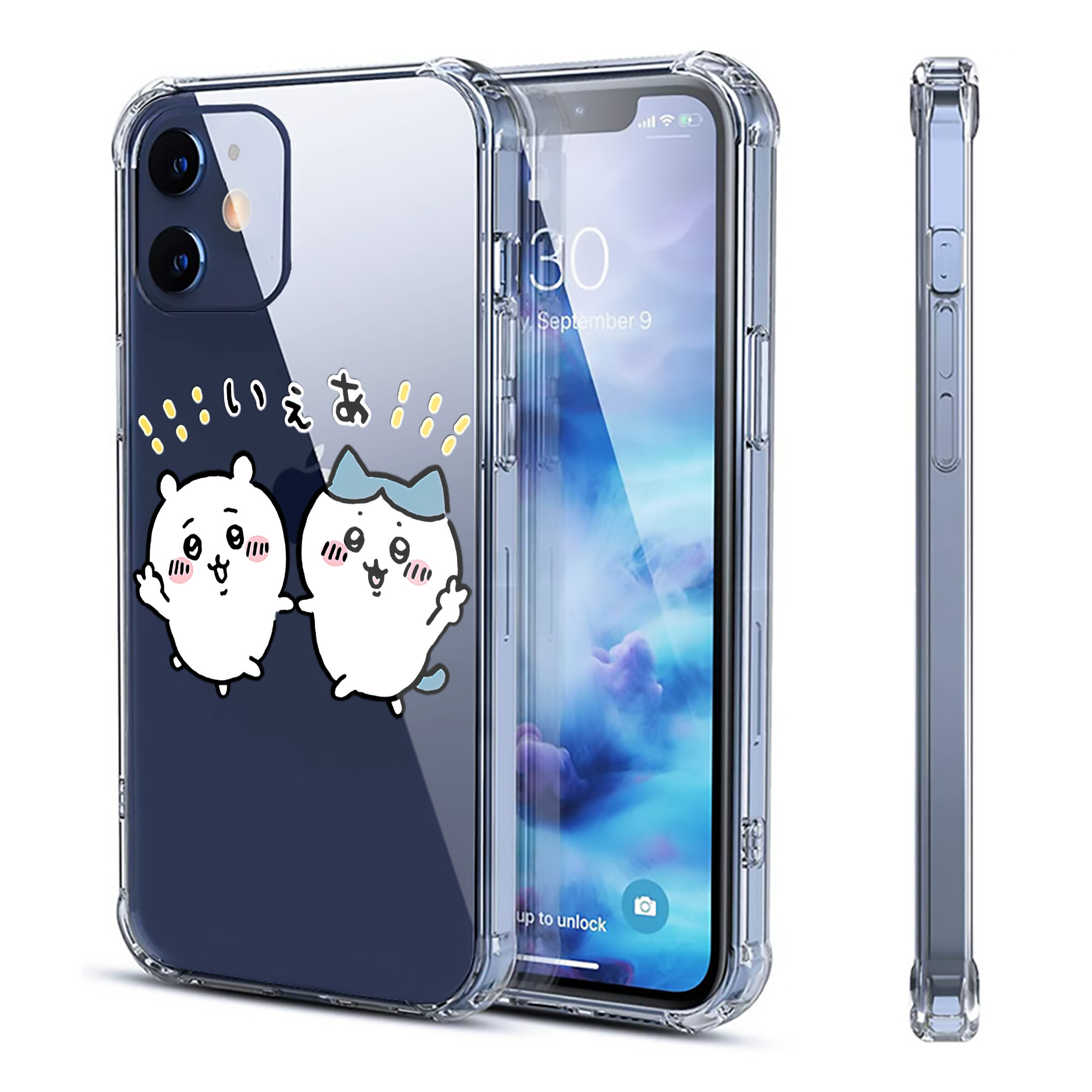 （画像用） ちいかわ ハチワレ Chii-kawa hachiware 【iPhone 12シリーズ対応】透明スマホケース（クリアソフトケース）